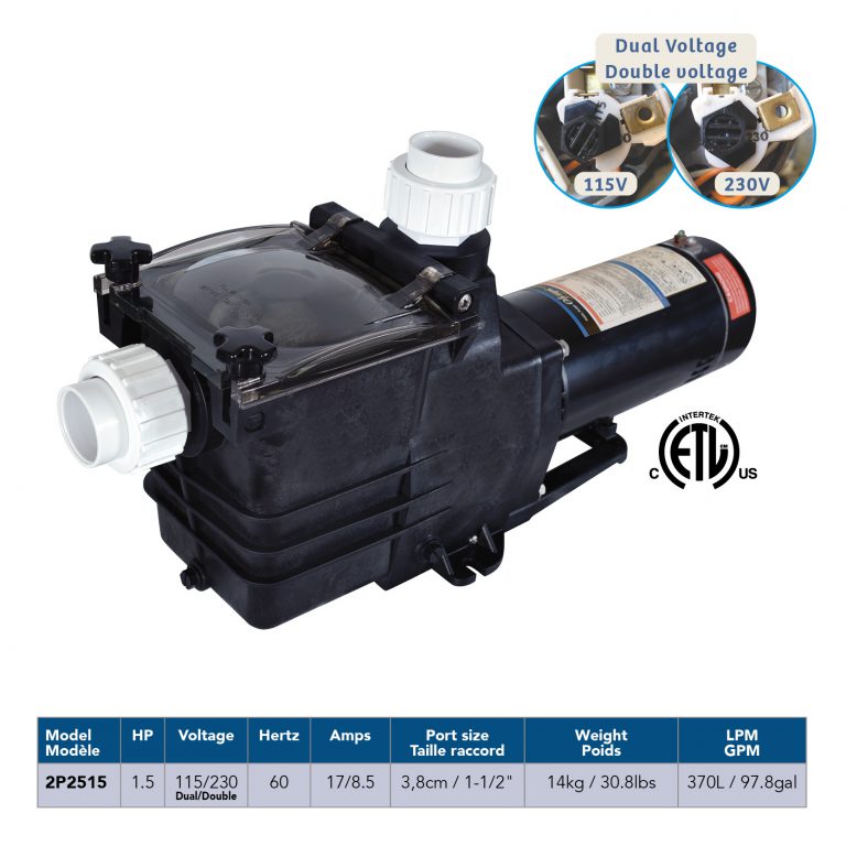 OLYMPIC POMPE POUR PISCINE CREUSEE 1,5 hp 115/230V - 2P2515 - Piscines Geyser