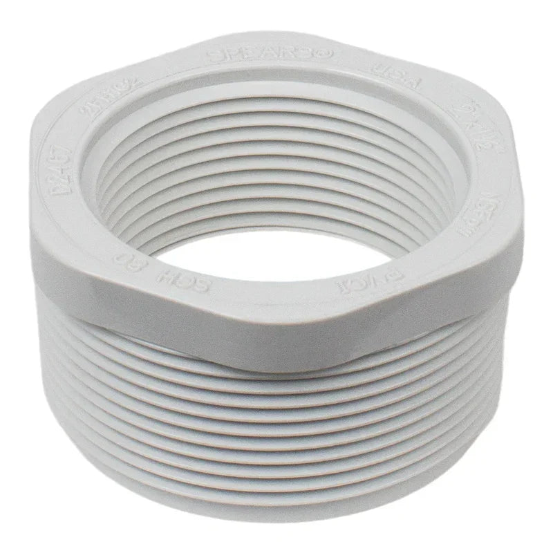Réducteur fileté PVC gris pour tuyauterie de piscine, raccord plomberie piscine