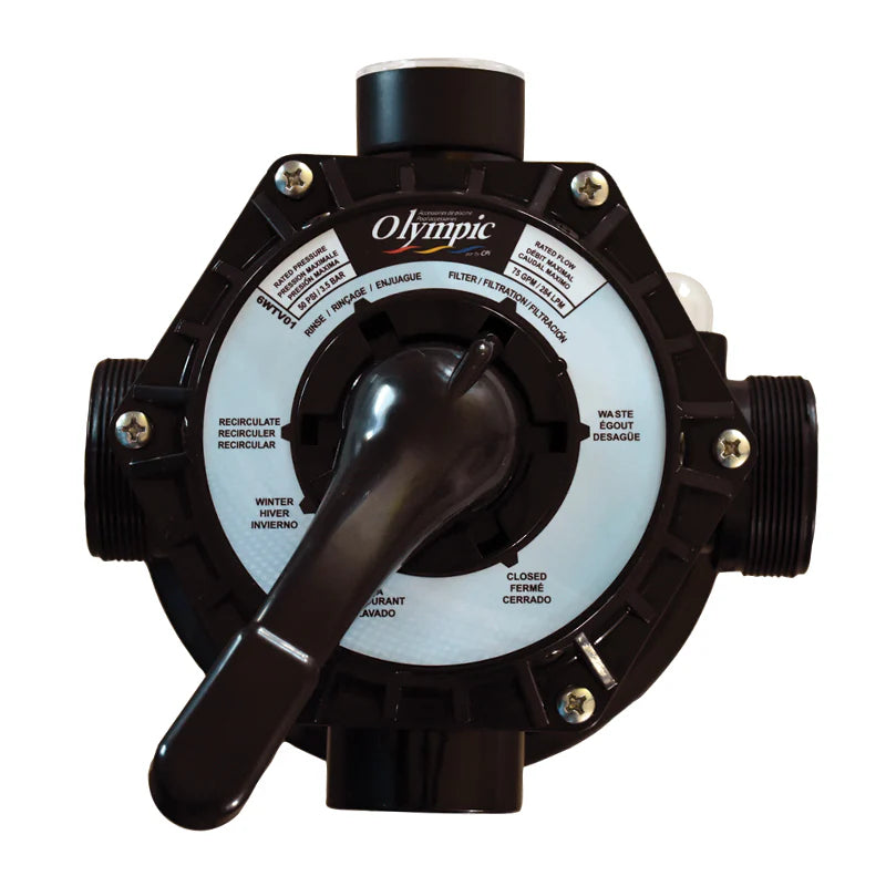 OLYMPIC VALVE 6 POSITIONS MULTI-PORT 2'' - 6WTV02-NA-BU - Piscines Geyser