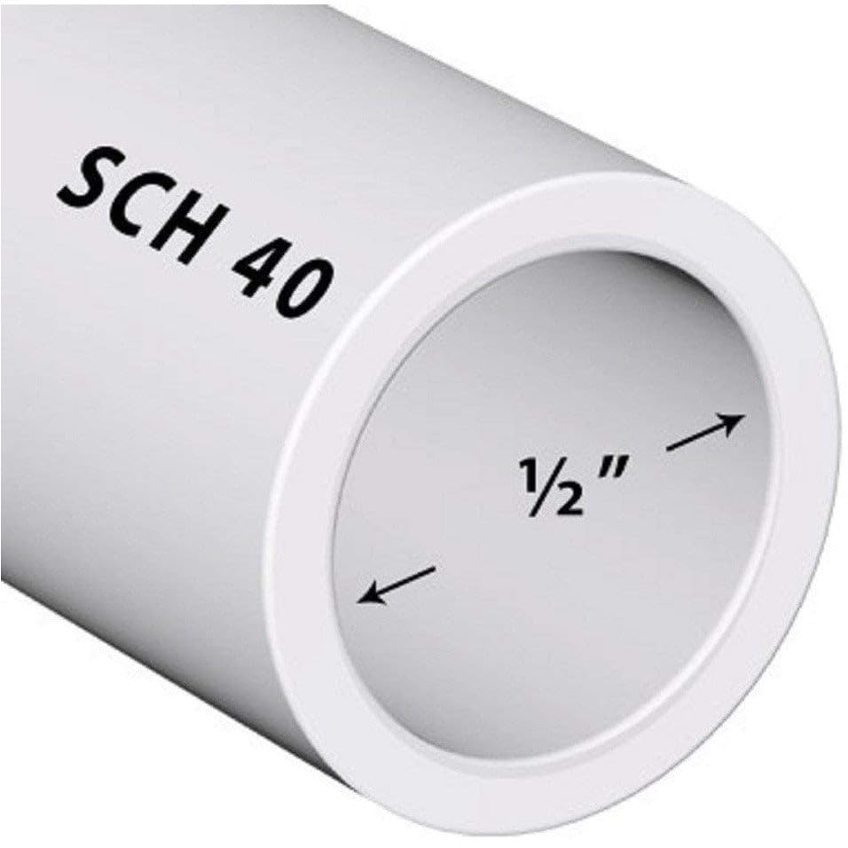 5' White Rigid PVC Pipe – Schedule 40