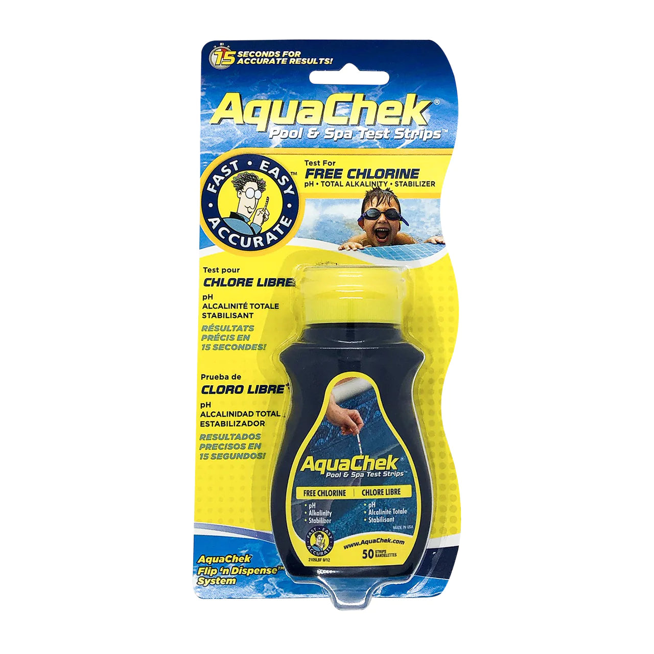 AQUACHECK JAUNE (chlore) -  305121091 - Piscines Geyser