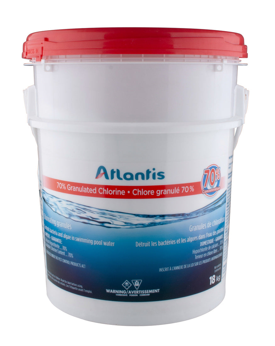 ATLANTIS CHLORE 65 % 18 KG - Piscines Geyser