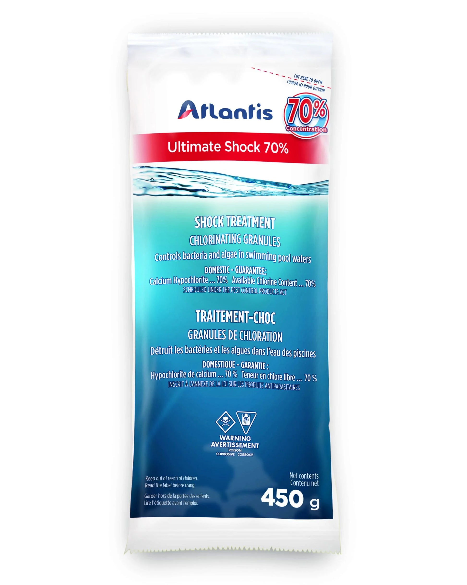 ATLANTIS ULTIMATE SHOCK 70 %  450 GR - Piscines Geyser