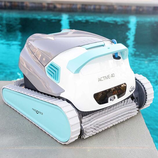 MAYTRONICS ROBOT NETTOYEUR DOLPHIN ACTIVE 40 AVEC CHARIOT ET BLUETHOOT (MUR,FOND ET LIGNE D'EAU) - 99996271-US - Piscines Geyser