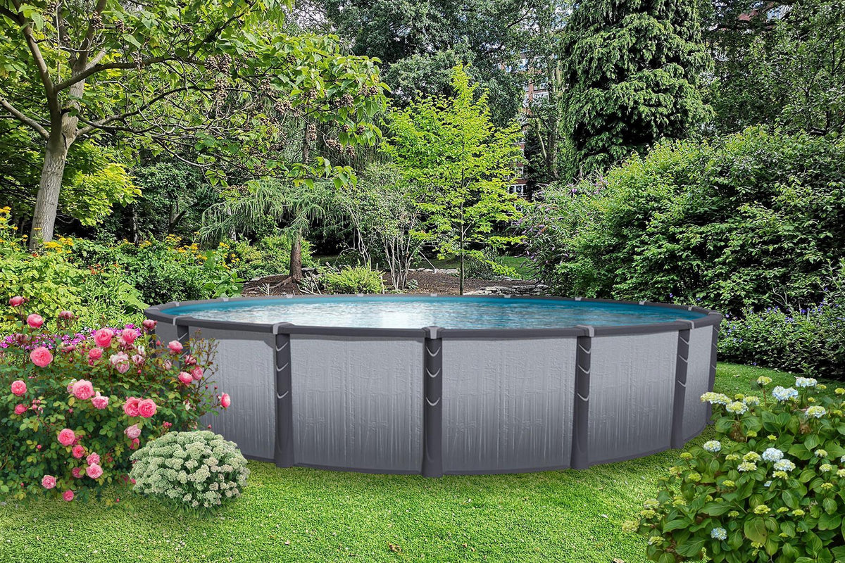 Ensemble de Piscine Hors Sol Ronde Tivoli - Murs Effet Bois 52 po ...
