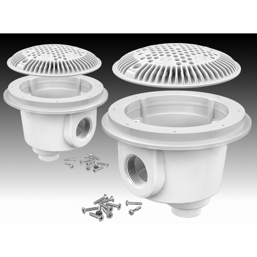 HAYWARD ENSEMBLE DE DRAIN FOND  1,5 po (BLANC) PTQ 2 -  WG1048AVPAK2 - Piscines Geyser