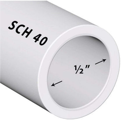 5' White Rigid PVC Pipe – Schedule 40